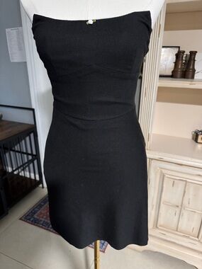 Cotton Candy Black Strapless Bodycon Dress